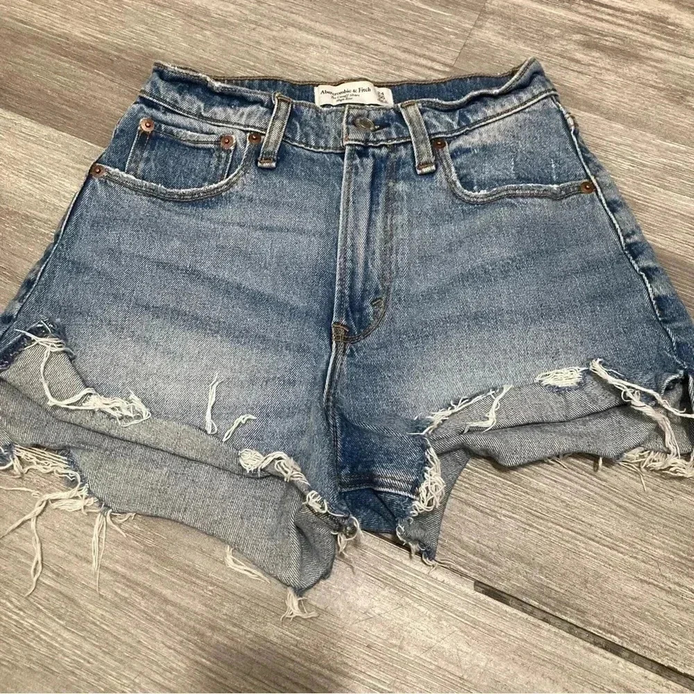 Abercrombie & Fitch Womens The Cutoff High Waist Curve Love Denim Shorts Size 24
